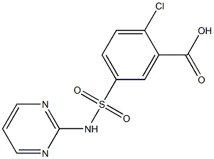 2-chloro-5-(pyrimidin-2-ylsulfamoyl)benzoic acid Struktur