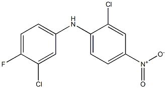 2-chloro-N-(3-chloro-4-fluorophenyl)-4-nitroaniline Struktur