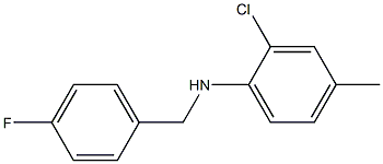 2-chloro-N-[(4-fluorophenyl)methyl]-4-methylaniline Struktur