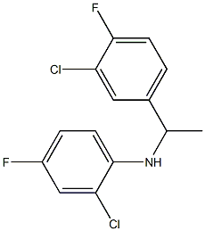 2-chloro-N-[1-(3-chloro-4-fluorophenyl)ethyl]-4-fluoroaniline Struktur