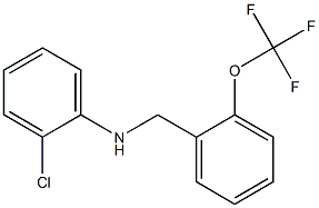 2-chloro-N-{[2-(trifluoromethoxy)phenyl]methyl}aniline Struktur