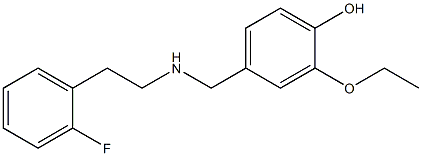 2-ethoxy-4-({[2-(2-fluorophenyl)ethyl]amino}methyl)phenol Struktur