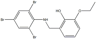 2-ethoxy-6-{[(2,4,6-tribromophenyl)amino]methyl}phenol Struktur