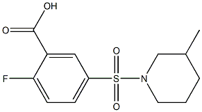 2-fluoro-5-[(3-methylpiperidine-1-)sulfonyl]benzoic acid Struktur