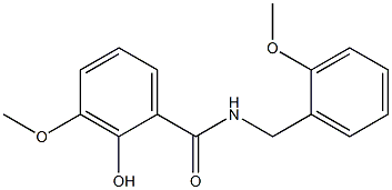 2-hydroxy-3-methoxy-N-[(2-methoxyphenyl)methyl]benzamide Struktur