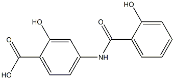 2-hydroxy-4-[(2-hydroxybenzoyl)amino]benzoic acid Struktur