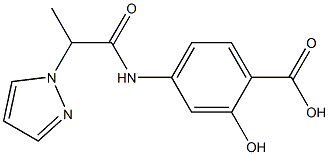 2-hydroxy-4-[2-(1H-pyrazol-1-yl)propanamido]benzoic acid Struktur