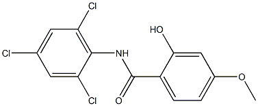 2-hydroxy-4-methoxy-N-(2,4,6-trichlorophenyl)benzamide Struktur