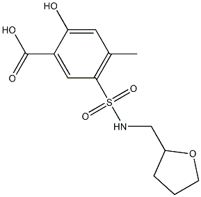 2-hydroxy-4-methyl-5-[(oxolan-2-ylmethyl)sulfamoyl]benzoic acid Struktur