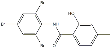 2-hydroxy-4-methyl-N-(2,4,6-tribromophenyl)benzamide Struktur