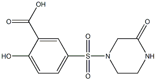 2-hydroxy-5-[(3-oxopiperazine-1-)sulfonyl]benzoic acid Struktur