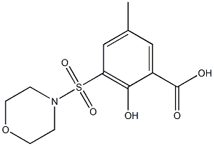 2-hydroxy-5-methyl-3-(morpholin-4-ylsulfonyl)benzoic acid Struktur