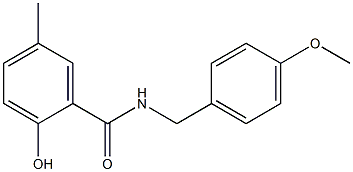 2-hydroxy-N-[(4-methoxyphenyl)methyl]-5-methylbenzamide Struktur