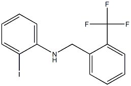 2-iodo-N-{[2-(trifluoromethyl)phenyl]methyl}aniline Struktur