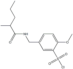 2-methoxy-5-[(2-methylpentanamido)methyl]benzene-1-sulfonyl chloride Struktur