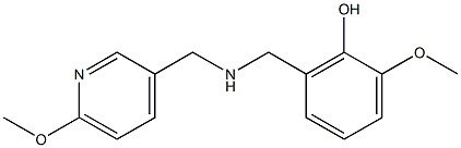 2-methoxy-6-({[(6-methoxypyridin-3-yl)methyl]amino}methyl)phenol Struktur