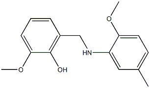 2-methoxy-6-{[(2-methoxy-5-methylphenyl)amino]methyl}phenol Struktur