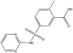 2-methyl-5-(pyrimidin-2-ylsulfamoyl)benzoic acid Struktur