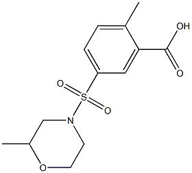 2-methyl-5-[(2-methylmorpholine-4-)sulfonyl]benzoic acid Struktur