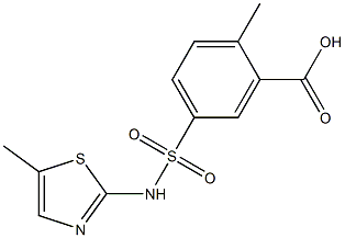 2-methyl-5-[(5-methyl-1,3-thiazol-2-yl)sulfamoyl]benzoic acid Struktur