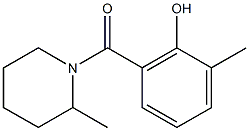 2-methyl-6-[(2-methylpiperidin-1-yl)carbonyl]phenol Struktur