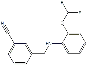 3-({[2-(difluoromethoxy)phenyl]amino}methyl)benzonitrile Struktur