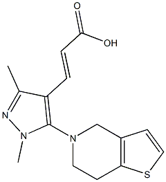 3-(1,3-dimethyl-5-{4H,5H,6H,7H-thieno[3,2-c]pyridin-5-yl}-1H-pyrazol-4-yl)prop-2-enoic acid Struktur