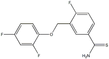 3-(2,4-difluorophenoxymethyl)-4-fluorobenzene-1-carbothioamide Struktur