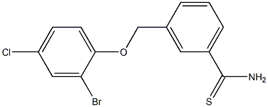 3-(2-bromo-4-chlorophenoxymethyl)benzene-1-carbothioamide Struktur