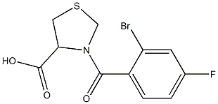 3-(2-bromo-4-fluorobenzoyl)-1,3-thiazolidine-4-carboxylic acid Struktur