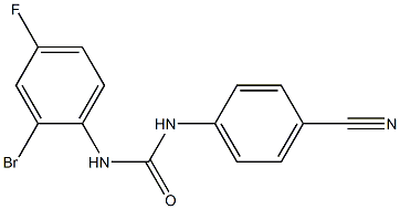 3-(2-bromo-4-fluorophenyl)-1-(4-cyanophenyl)urea Struktur