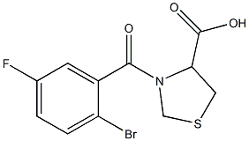 3-(2-bromo-5-fluorobenzoyl)-1,3-thiazolidine-4-carboxylic acid Struktur