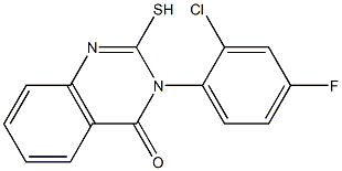 3-(2-chloro-4-fluorophenyl)-2-sulfanyl-3,4-dihydroquinazolin-4-one Struktur