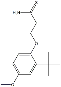 3-(2-tert-butyl-4-methoxyphenoxy)propanethioamide Struktur