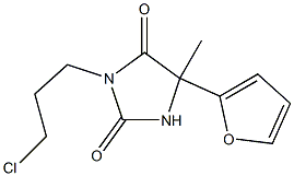 3-(3-chloropropyl)-5-(furan-2-yl)-5-methylimidazolidine-2,4-dione Struktur