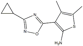 3-(3-cyclopropyl-1,2,4-oxadiazol-5-yl)-4,5-dimethylthiophen-2-amine Struktur