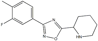 3-(3-fluoro-4-methylphenyl)-5-(piperidin-2-yl)-1,2,4-oxadiazole Struktur