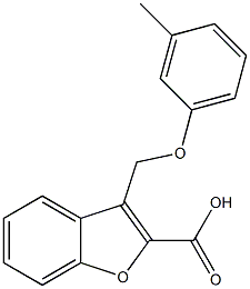 3-(3-methylphenoxymethyl)-1-benzofuran-2-carboxylic acid Struktur