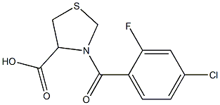 3-(4-chloro-2-fluorobenzoyl)-1,3-thiazolidine-4-carboxylic acid Struktur