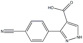 3-(4-cyanophenyl)-1H-pyrazole-4-carboxylic acid Struktur