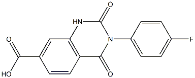 3-(4-fluorophenyl)-2,4-dioxo-1,2,3,4-tetrahydroquinazoline-7-carboxylic acid Struktur