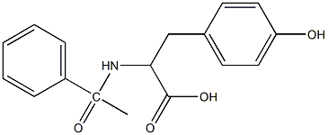 3-(4-hydroxyphenyl)-2-(1-phenylacetamido)propanoic acid Struktur