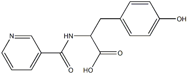 3-(4-hydroxyphenyl)-2-[(pyridin-3-ylcarbonyl)amino]propanoic acid Struktur