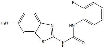 3-(6-amino-1,3-benzothiazol-2-yl)-1-(2-fluorophenyl)urea Struktur