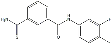 3-(aminocarbonothioyl)-N-(3-fluoro-4-methylphenyl)benzamide Struktur