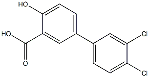 3',4'-dichloro-4-hydroxy-1,1'-biphenyl-3-carboxylic acid Struktur