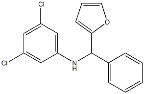 3,5-dichloro-N-[furan-2-yl(phenyl)methyl]aniline Struktur