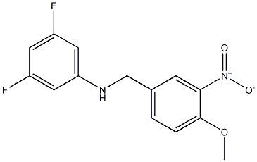 3,5-difluoro-N-[(4-methoxy-3-nitrophenyl)methyl]aniline Struktur