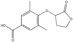 3,5-dimethyl-4-[(2-oxooxolan-3-yl)oxy]benzoic acid Struktur