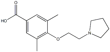 3,5-dimethyl-4-[2-(pyrrolidin-1-yl)ethoxy]benzoic acid Struktur